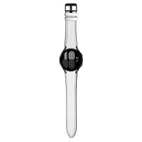 Curea sport din piele eses pentru Samsung Galaxy Watch 4, 5, 6, 7 - Alb, 20 mm