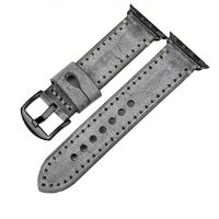eses Curea colorată din piele pentru Apple Watch - Gri negru 38mm, 40mm, 41mm