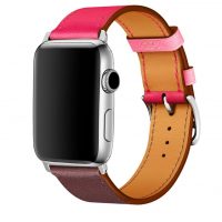 Curea de piele colorată eses pentru Apple Watch - Roz visiniu 38mm, 40mm, 41mm