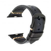 Curea vintage din piele eses pentru Apple Watch - Negru 38mm, 40mm, 41mm