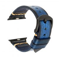 Curea vintage din piele eses pentru Apple Watch - Albastru 42mm, 44mm, 45mm, 49mm