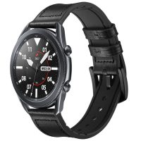 eses Curea sport din piele netedă - Neagră, 22 mm