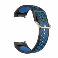 eses Curea perforata din silicon pentru Samsung Galaxy Watch 4, 5, 6, 7 - Negru albastru, 20 mm
