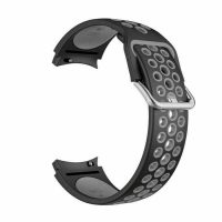 eses Curea perforata din silicon pentru Samsung Galaxy Watch 4, 5, 6, 7 - Negru gri, 20 mm