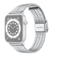 Curea metalică eses pentru Apple Watch cu bandă triplă - Argintie 38 mm, 40 mm, 41 mm