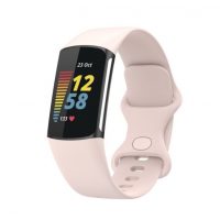 eses Curea din silicon pentru Fitbit Charge 5 si 6 - Marimea L, roz deschis