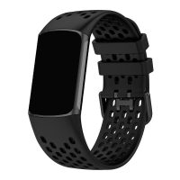 eses Curea din silicon cu orificii pentru Fitbit Charge 5 si 6 - Neagra