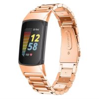 Curea metalică eses pentru Fitbit Charge 5 și 6 - Aur roz