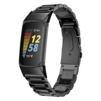Curea metalică eses pentru Fitbit Charge 5 și 6 - Neagră