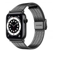 Curea metalică eses pentru Apple Watch cu bandă triplă - Neagră 42 mm, 44 mm, 45 mm, 49 mm