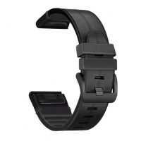 Curea sport din piele eses pentru Garmin - Negru, QuickFit 22 mm