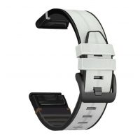 Curea sport din piele eses pentru Garmin - Gri deschis, QuickFit 22 mm