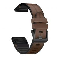 Curea sport din piele eses pentru Garmin - Maro Inchis, QuickFit 22 mm