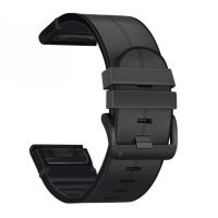 Curea sport din piele eses pentru Garmin - Negru, QuickFit 26 mm