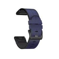 Curea sport din piele eses pentru Garmin - Albastru închis, QuickFit 26 mm