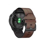 Curea din piele sport eses pentru Garmin - Maro Inchis, QuickFit 26 mm