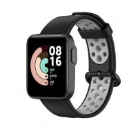 eses Curea din silicon cu gauri pentru Xiaomi Mi Watch Lite - Negru gri