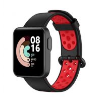 eses Curea din silicon cu gauri pentru Xiaomi Mi Watch Lite - Negru rosu