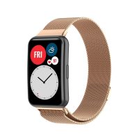 eses Milanese Loop pentru Huawei Watch Fit și Huawei Watch Fit New - Aur roz