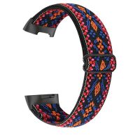 eses Curea elastica pentru Fitbit Charge 5 si 6 - Cu model, roz-portocaliu