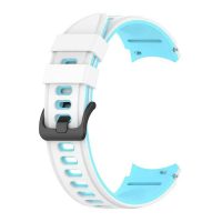 eses Curea din silicon pentru Samsung Galaxy Watch 4, 5, 6, 7 - Alb albastru, 20 mm