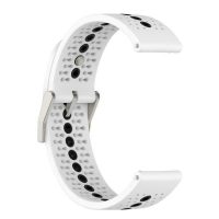 eses Curea din silicon cu orificii - Alb negru, 22 mm