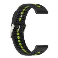eses Curea din silicon cu orificii - Negru verde, 22 mm