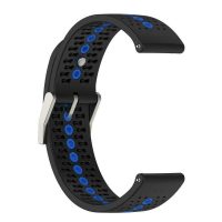eses Curea din silicon cu orificii - Negru albastru, 22 mm