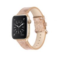 Curea de piele strălucitoare pentru Apple Watch - Aurie 38mm, 40mm, 41mm