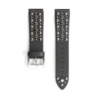eses Curea din piele cu nituri - Gri, 22 mm