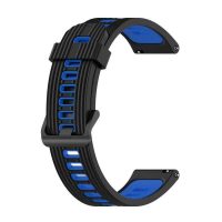 Brățară din silicon perforată - Negru-albastru, 20 mm