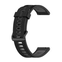 eses Curea din silicon cu orificii - Negru-gri, 22 mm