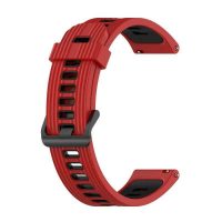 eses Curea din silicon cu orificii - Rosu negru, 22 mm