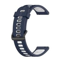 eses Curea din silicon cu gauri - Albastru inchis alb, 22 mm