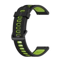 eses Curea din silicon cu gauri - Negru verde, 22 mm