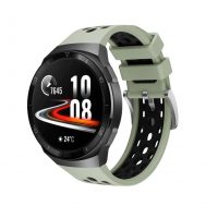 eses Curea din silicon perforata pentru Huawei Watch GT 2e - Verde negru