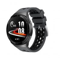 Curea perforată din silicon eses pentru Huawei Watch GT 2e - Gri negru