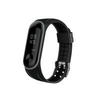 Curea din silicon eses pentru Xiaomi Mi Band 5 și Xiaomi Mi Band 6 - Neagră cu cusături gri