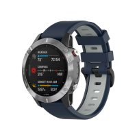 Curea din silicon eses pentru Garmin - Albastru închis gri, QuickFit 22 mm