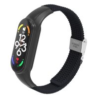Brățară din nailon cu cataramă din silicon pentru Xiaomi Smart Band 7 - Neagră