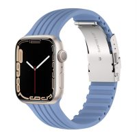 Curea din silicon eses pentru Apple Watch cu cataramă metalică - Albastră 38mm, 40mm, 41mm