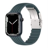 Curea din silicon eses pentru Apple Watch cu cataramă metalică - Verde 38mm, 40mm, 41mm