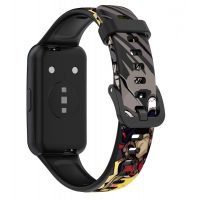 Curea din silicon cu imprimeu pentru Huawei Band 7 - Modelată, gri