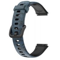 Curea din silicon cu imprimeu camuflaj pentru Huawei Band 7 - Modelată, gri