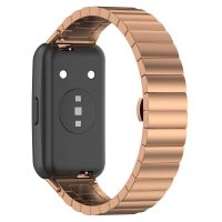 Curea metalică universală eses pentru Huawei Band 7 - Auriu roz