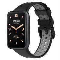 Curea din silicon cu găuri pentru Xiaomi Smart Band 7 Pro - Negru gri
