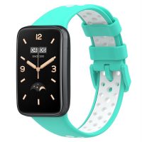 Curea din silicon cu găuri pentru Xiaomi Smart Band 7 Pro - Alb mentă