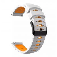 esesi Brățară din silicon cu model - Alb-portocalie, 20 mm