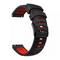 Curea din silicon cu model eses - Negru Roșu, 22 mm