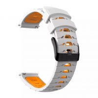 esesi Brățară din silicon cu model - Alb-portocalie, 22 mm